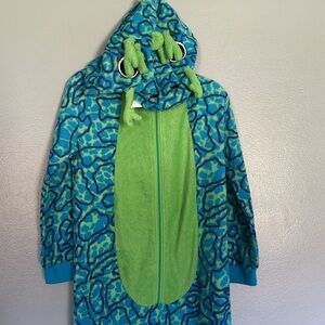 6/7 kids dragon zip up fleece costume pajamas onesie BJ